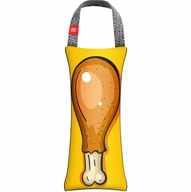 Игрушка для собак WAUDOG Fun с пищалкой, рисунок Куриный окорочок, M, Ш 9 см, Дл 21 см