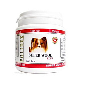 Витамины Polidex Super Wool Plus, для собак, 150 т