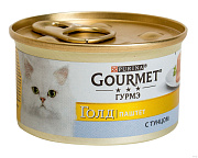 Влажный корм для кошек Gourmet Gold, тунец, паштет, банка, 85 гр