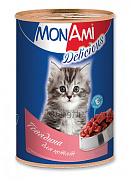 Влажный корм для кошек MonAmi, для котят, говядина, банка, 350 гр