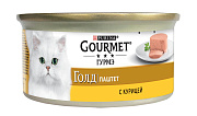 Влажный корм для кошек Gourmet Gold, курица, паштет, банка, 85 гр