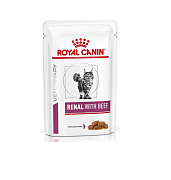 Влажный корм для кошек Royal Canin Renal, говядина, в соусе, пауч, 85 гр